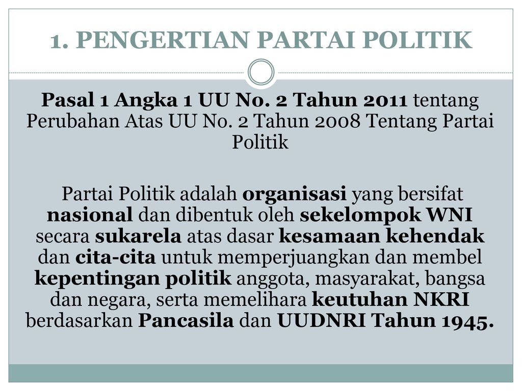 Hukum Undang-Undang tentang Partai Politik di Indonesia: Landasan, Isi, dan Implikasinya
