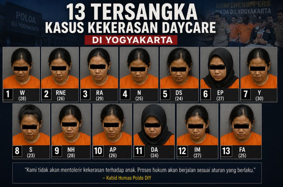 Skandal Daycare Yogyakarta: 13 Tersangka Kasus Kekerasan , Alarm bagi Sistem Perlindungan Anak