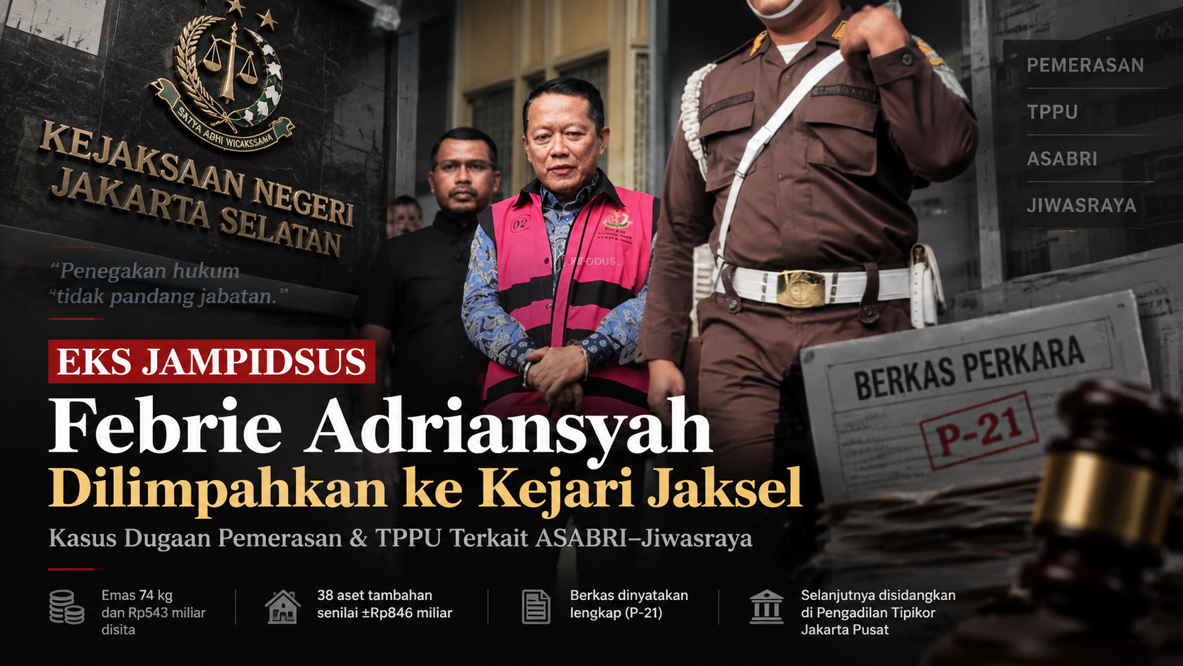 Eks Jampidsus Febrie Adriansyah Dilimpahkan ke Kejari Jaksel, Ini Kronologinya 1 Eks Jampidsus Febrie Adriansyah Dilimpahkan ke Kejari Jaksel, Ini Kronologinya